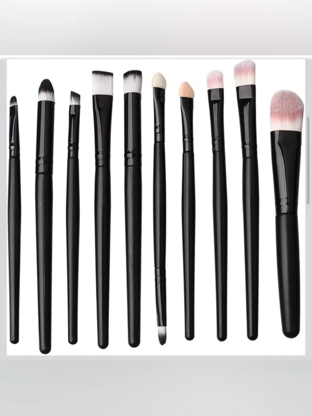 NWT~ 20 Piece Full Face Makeup Brush Set~Black